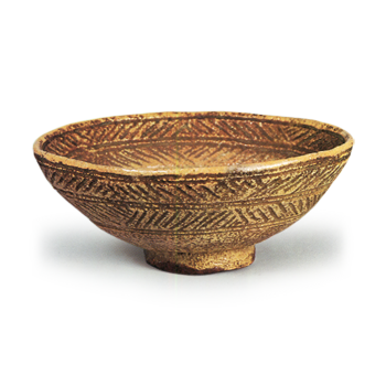 Chōnyü: tea bowl in the style of Korean hori-mishima ware