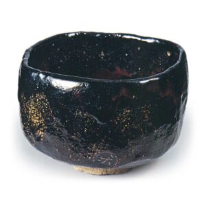 Ryōnyü: squared tea bowl, Black Raku