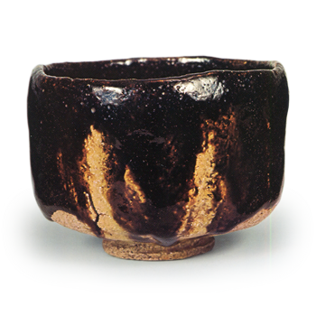 Ryōnyü: tea bowl, known as "Fukuju-take", Black Raku