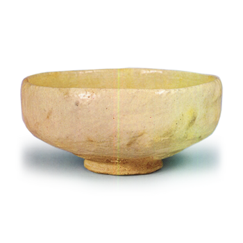 Tannyü: shallow tea bowl, known as "Asase", White Raku