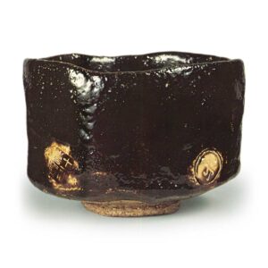 Keinyũ: tea bowl with design of stamp marks, known as "Ozora", Black Raku