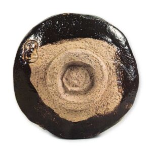 Keinyũ: tea bowl with design of stamp marks, known as "Ozora", Black Raku