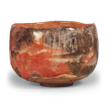 Keinyü: tea bowl, Red Raku