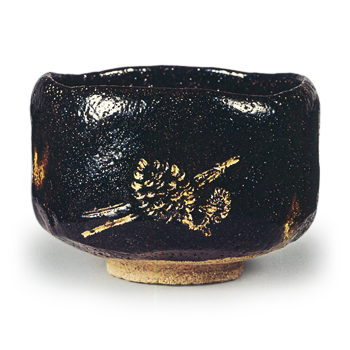Keinyu: tea bowl, known as "Chitose", Black Raku