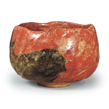 Keinyü: tea bowl, Red Raku