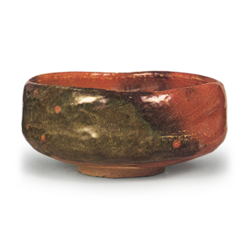 Keinyü: shallow tea bowl, Red Raku