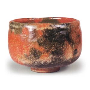 Keinyũ: tea bowl, Red Raku