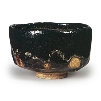 Könyū: tea bowl, known as "Baika", Black Raku