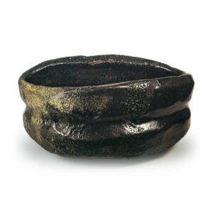 "Shoe"-shaped tea bowl, Black Raku