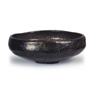 Ichigen: shallow tea bowl, Black Raku