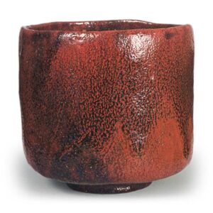 Rakuō (Tamamizu IV): cylindrical tea bowl, Black Raku