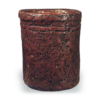 Ōhi I: water pitcher with spiral design, amber glaze