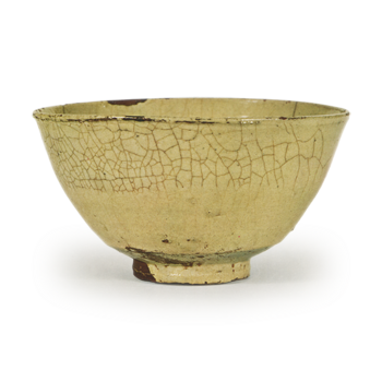 玉子手茶碗 薄柿