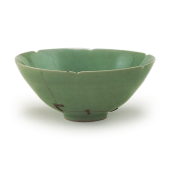 青瓷茶碗　馬蝗絆