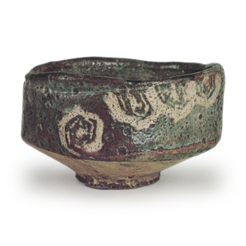 鼠志野茶碗 峰紅葉