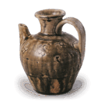 瀬戸铁釉印花卉花瓶