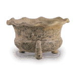 瀬戸灰釉花卉印花香炉