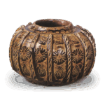 瀬戸铁釉花卉纹容器