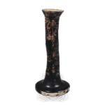 瀬戸铁釉印花花卉烛台