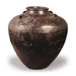 瀬戸铁釉四耳壺