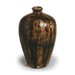 瀬戸铁釉花卉纹瓶