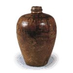 瀬戸铁釉花卉纹瓶