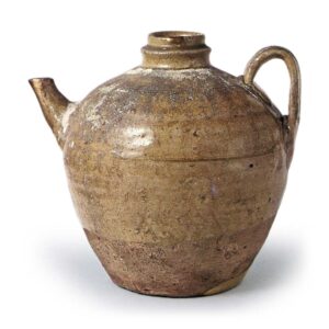 瀬戸灰釉手绘水壶