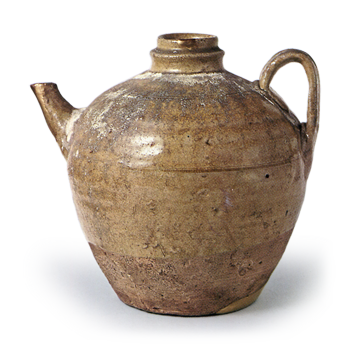 瀬戸灰釉手绘水壶