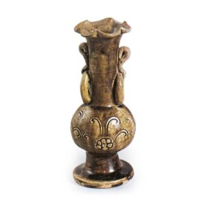 瀬戸铁釉印花花卉花瓶