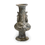 瀬戸铁釉印花花卉花瓶