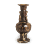 瀬戸铁釉印花花卉花瓶