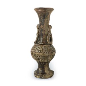 瀬戸铁釉印花花卉花瓶