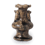 瀬戸铁釉印花花卉花瓶