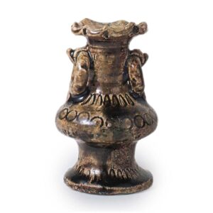 瀬戸铁釉印花花卉花瓶