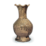 瀬戸灰釉印花花卉花瓶