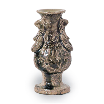 瀬戸铁釉印花花卉花瓶