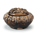 瀬戸铁釉花卉纹容器