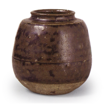 瀬戸铁釉肩形茶叶罐