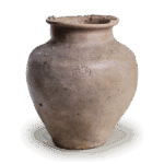 常滑刻有人物铭文的花瓶