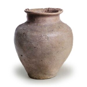 常滑刻有人物铭文的花瓶