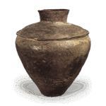 渥美刻有条纹的花瓶