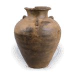 渥美铭文三耳罐