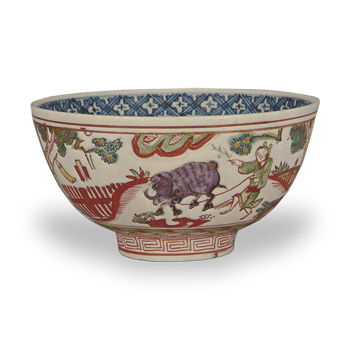 赤绘 淀屋金线花纹 云屋风