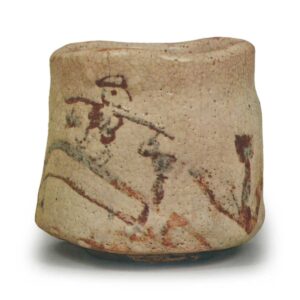 志野 桥上人物画