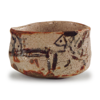 志野茶碗 铭朝日影