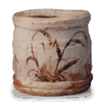 志野芦远山文矢筈口水指