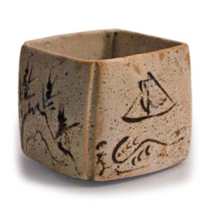 志野草花笼目纹火入