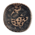 鼠志野花鸟纹平鉢