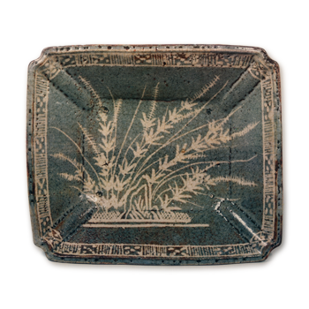 鼠志野草纹额盘