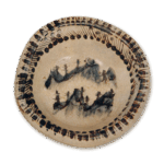 志野山水纹深鉢